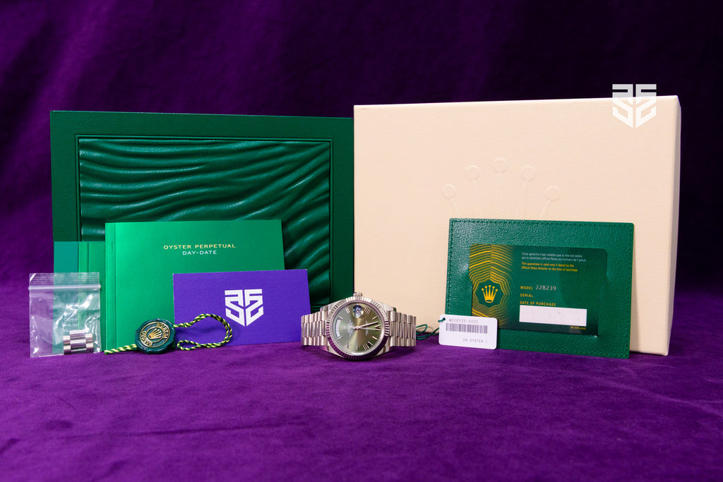 Rolex DayDate 40 White Gold Olive Dial Ref: 228239 2023