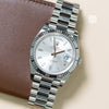 Rolex DayDate 40 White Gold Silver Baguette Diamond Dial Ref: 228239 2020