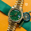 Rolex DayDate Yellow Gold Green Dial Ref: 228238 Brand New