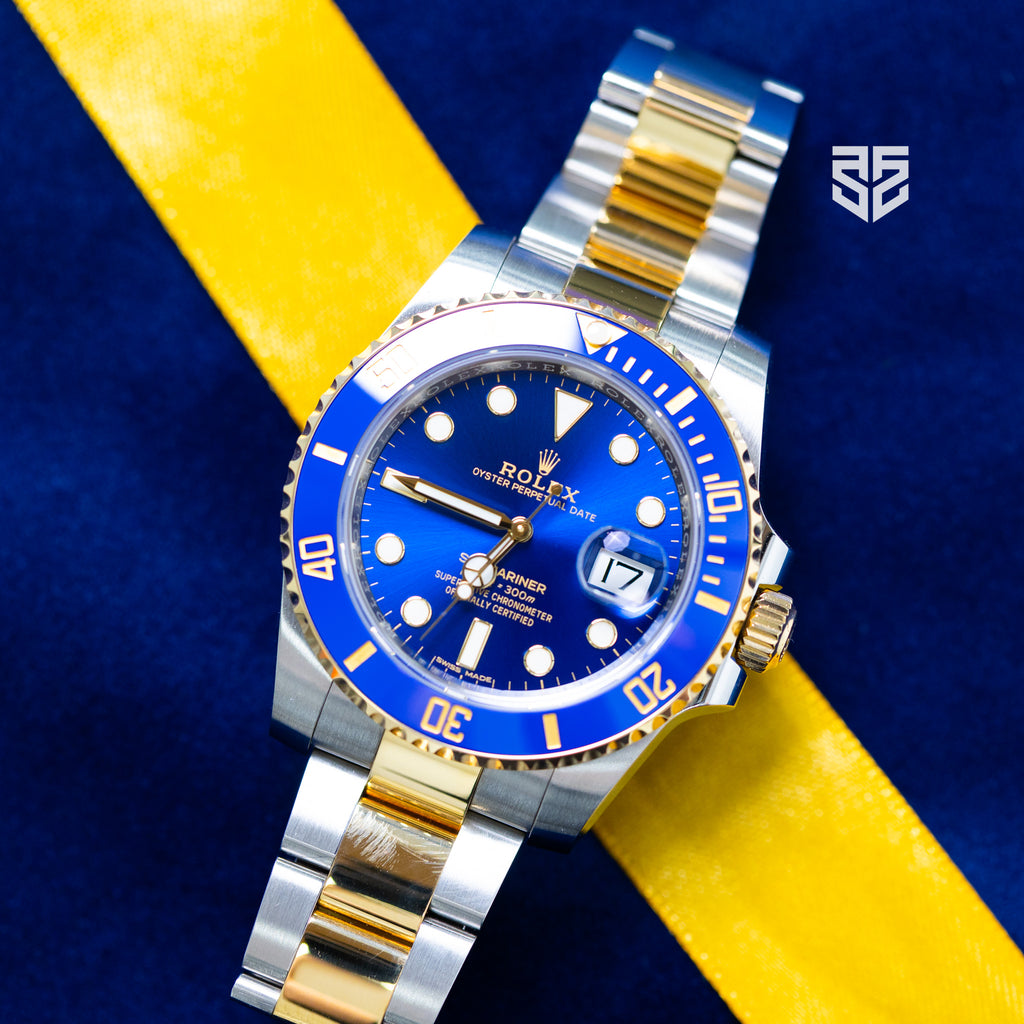 Rolex Submariner Two Tone Blue Dial Ref: 116613LB