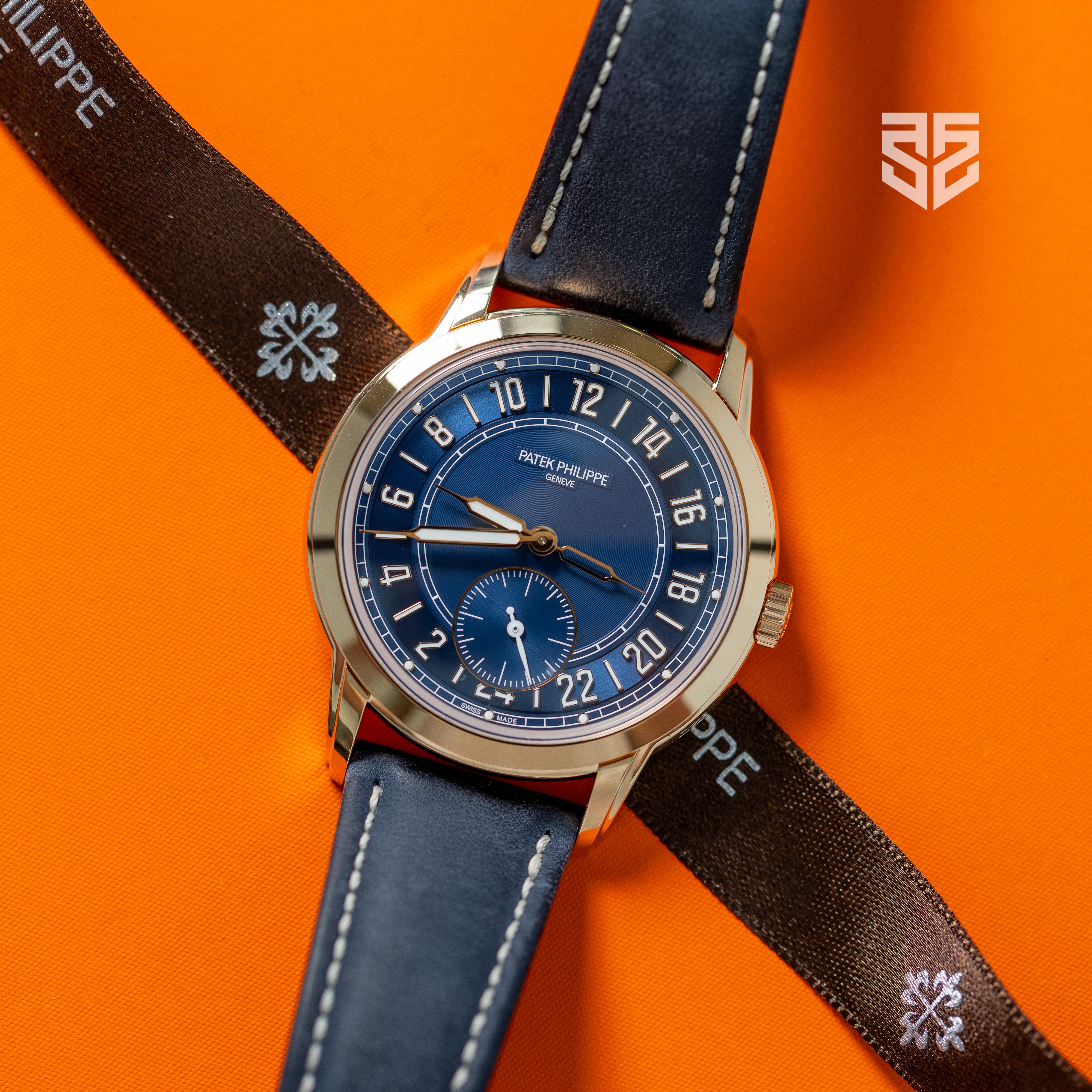 Patek Philippe Calatrava Rose Gold Blue Dial Travel Time Ref: 5224R 20