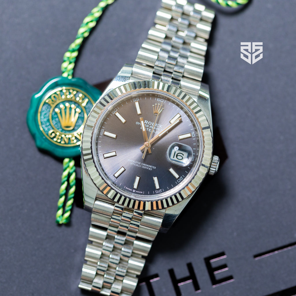 Rolex DateJust 41mm Fluted Bezel Jubilee Bracelet Rhodium Dial Ref: 126334 2019
