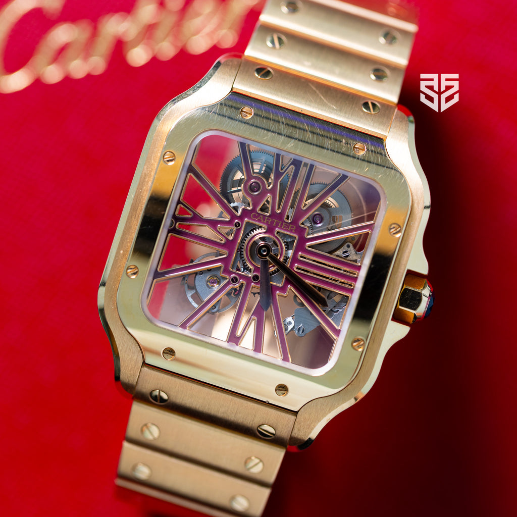 Cartier Santos Rose Gold Skeleton Large Size Skeleton *Piece Unique* 2023