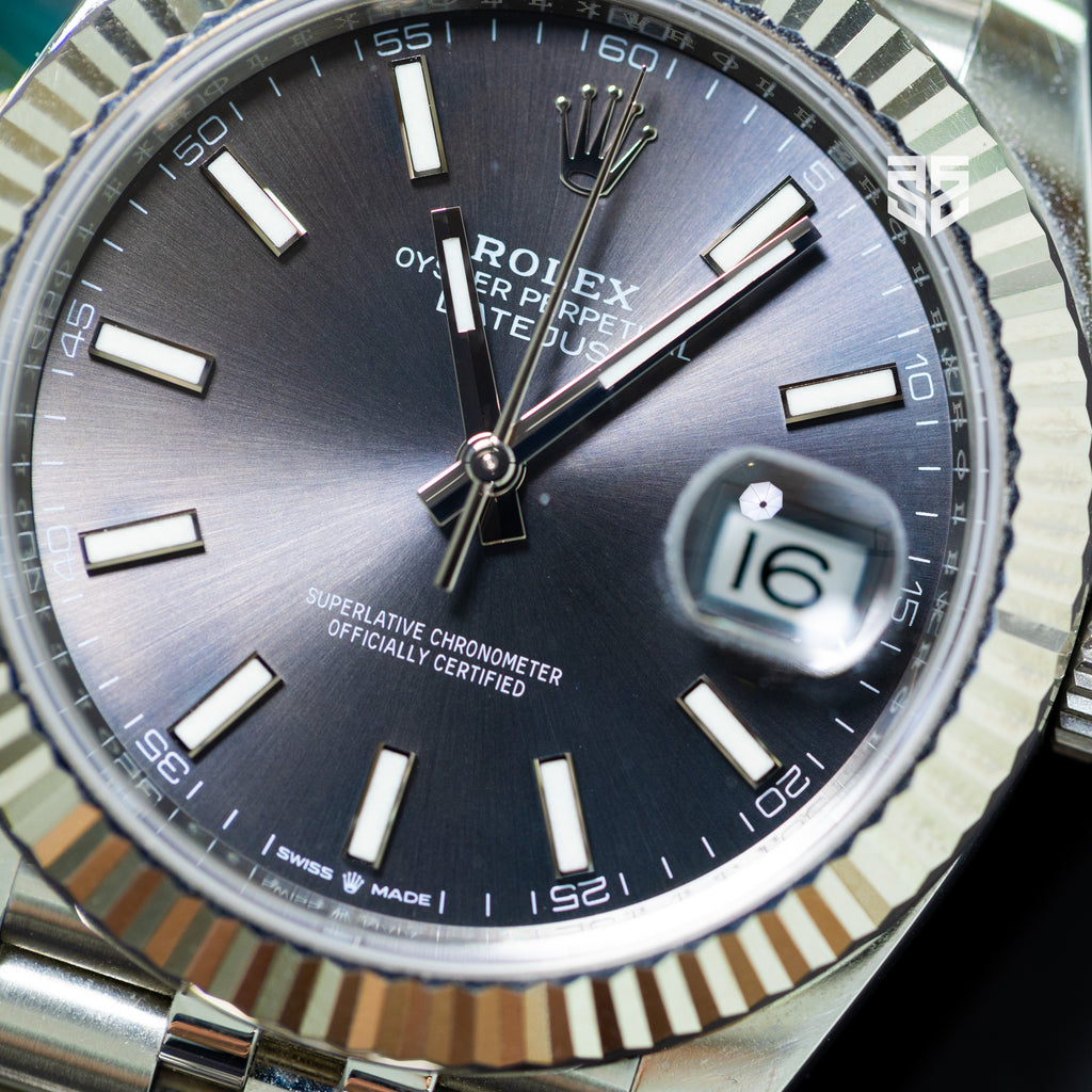Rolex DateJust 41mm Fluted Bezel Jubilee Bracelet Rhodium Dial Ref: 126334 2019