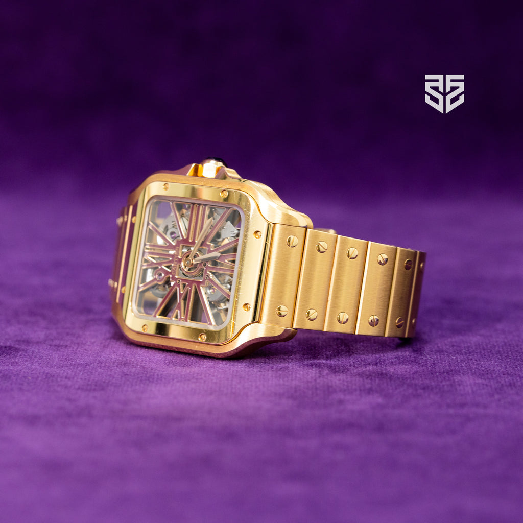 Cartier Santos Rose Gold Skeleton Large Size Skeleton *Piece Unique* 2023
