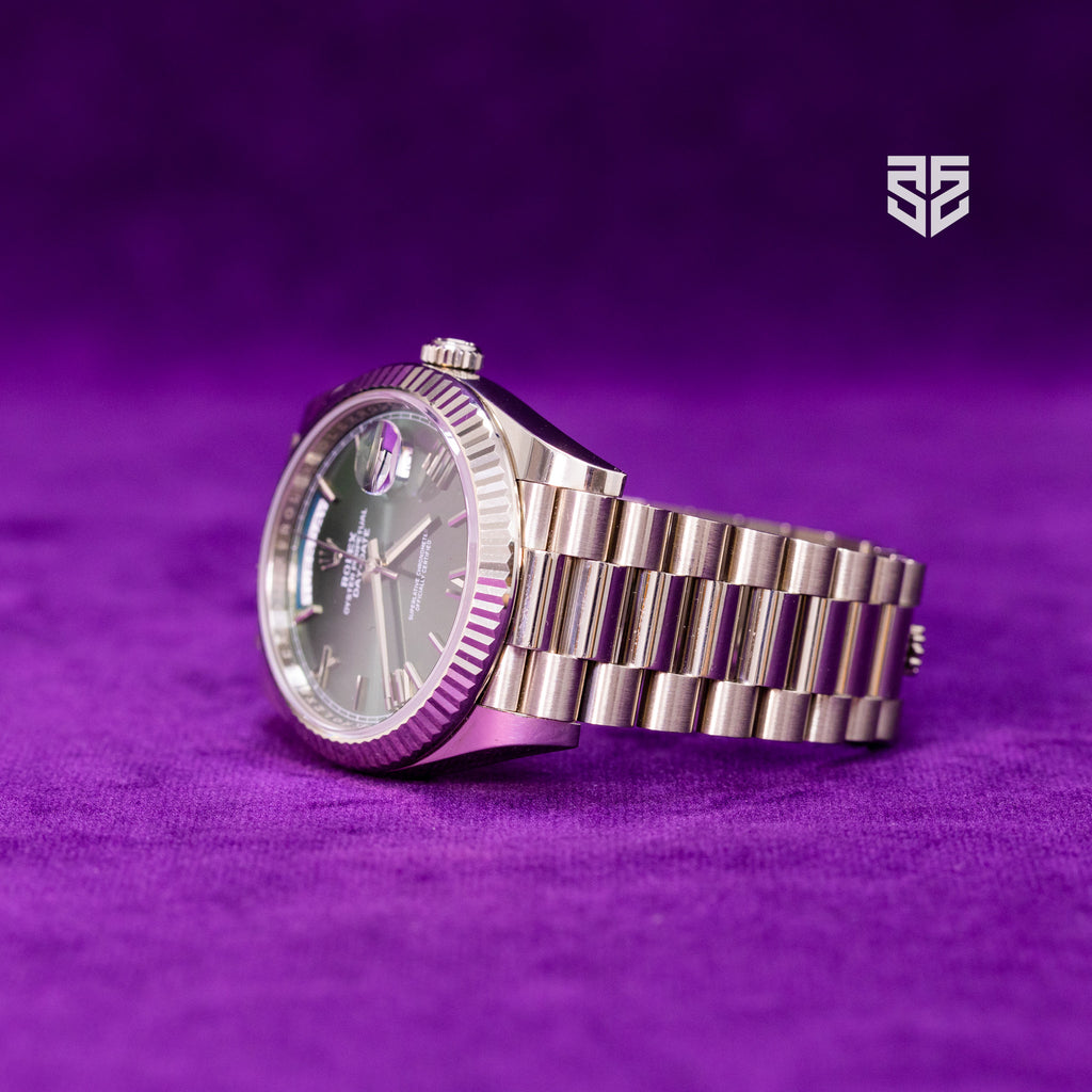Rolex DayDate 40 White Gold Olive Dial Ref: 228239 2023