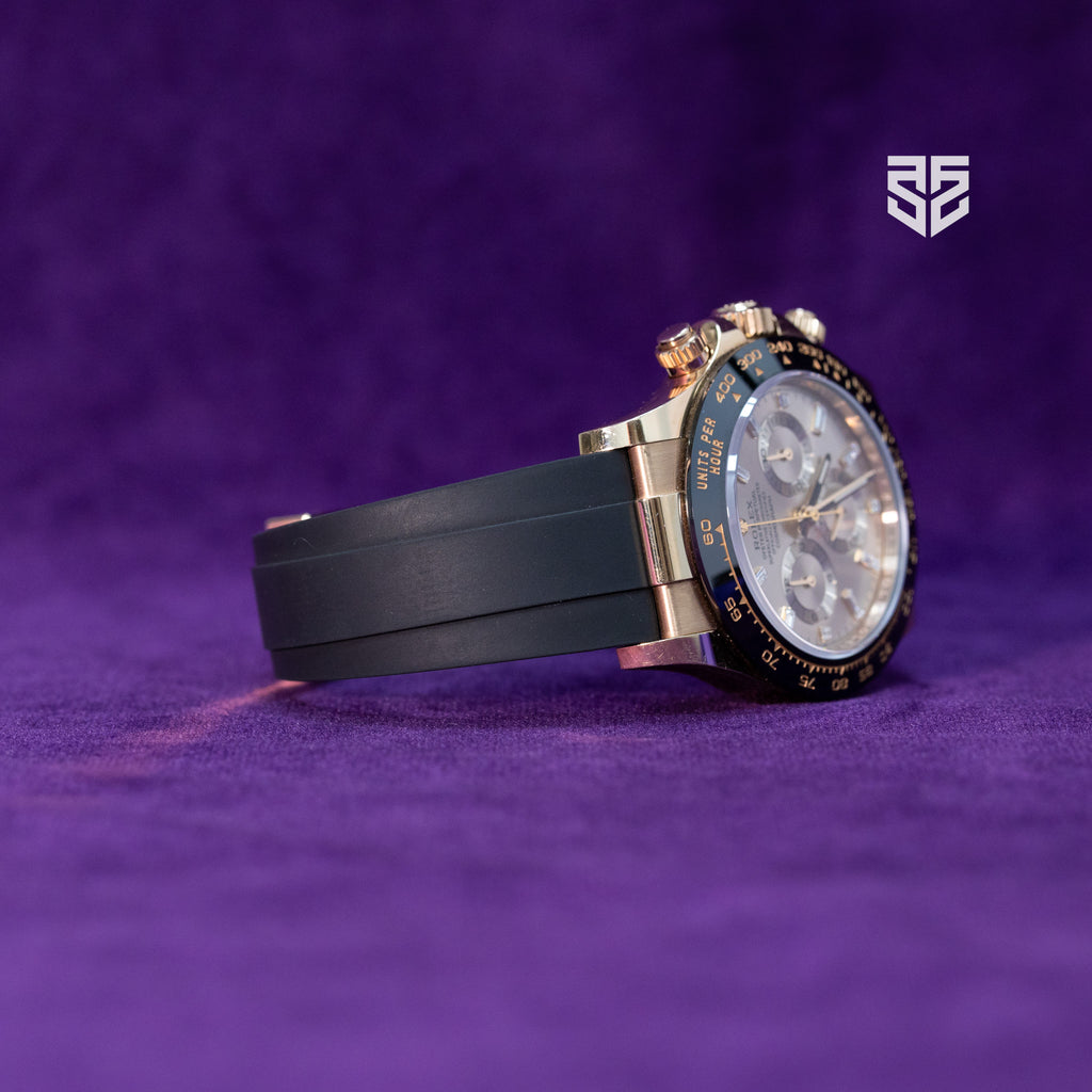 Rolex Daytona Oysterflex Everose Gold Sundust Baguette Diamond Dial Ref: 116515LN 2023