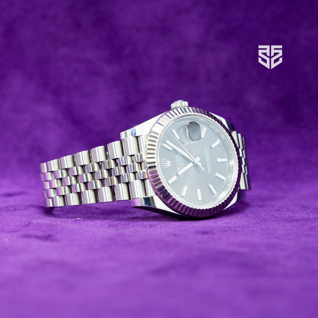 Rolex DateJust 41mm Fluted Bezel Jubilee Bracelet Rhodium Dial Ref: 126334 2019