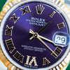 Rolex DateJust 31mm Rose Gold Two Tone Purple Diamond Dial Ref: 278271