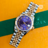 Rolex DateJust 31mm Rose Gold Two Tone Purple Diamond Dial Ref: 278271