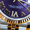 Rolex DateJust 31mm Rose Gold Two Tone Purple Diamond Dial Ref: 278271