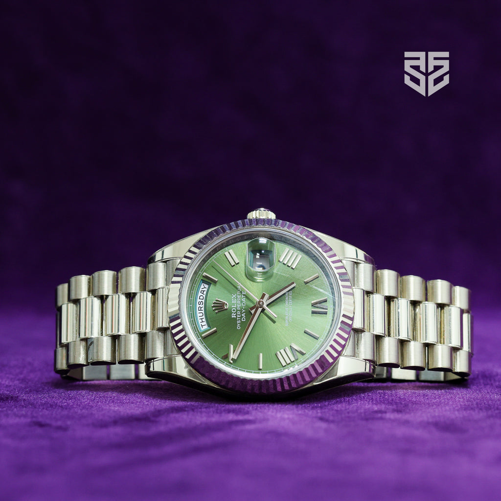 Rolex DayDate 40 White Gold Olive Dial Ref: 228239 2023