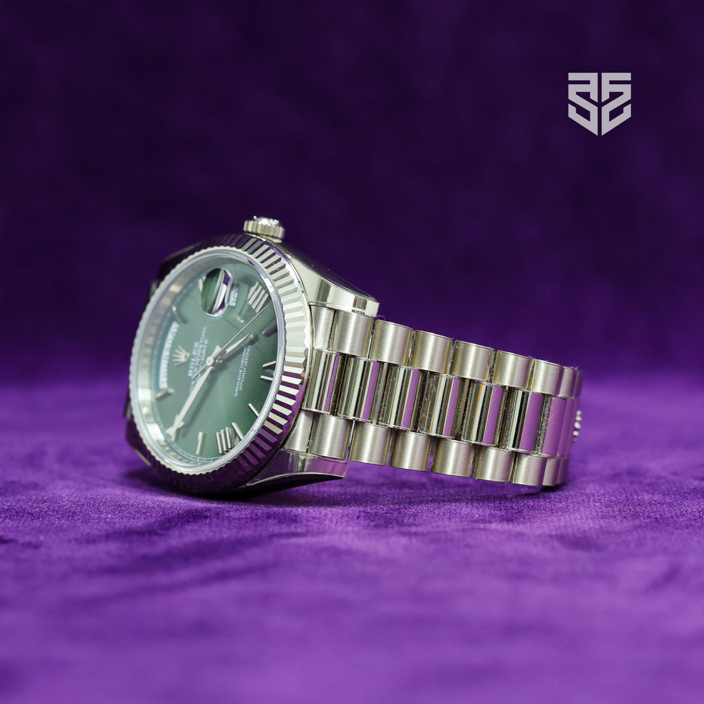 Rolex DayDate 40 White Gold Olive Dial Ref: 228239 2023