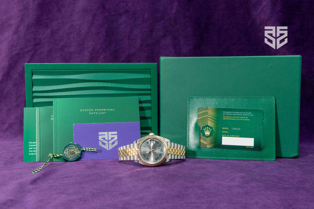Rolex DateJust 41mm Yellow Gold Two-Tone Wimbledon Dial Ref: 126333 2025