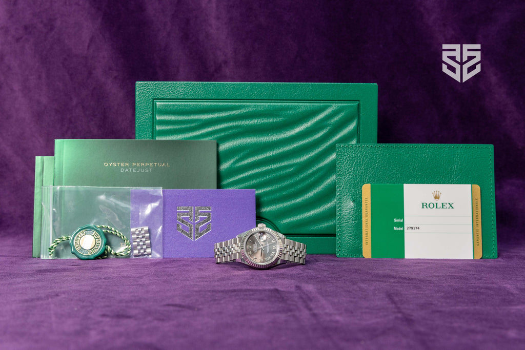 Rolex Lady DateJust 28mm Steel with Rhodium Roman Dial Ref: 279174