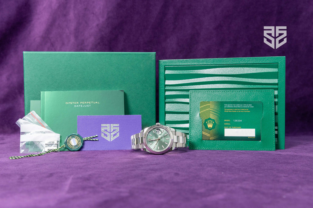 Rolex DateJust 41 Green Dial Oyster Bracelet Fluted Bezel Ref:126334 2025