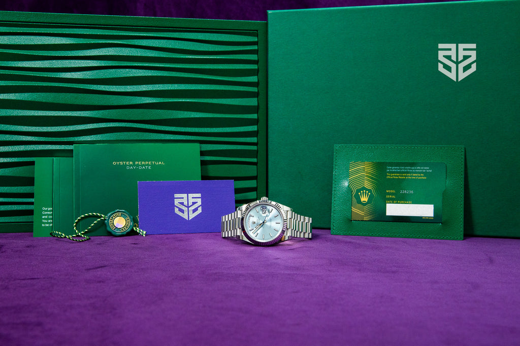 Rolex DayDate 40 Platinum Ice Blue Index Dial Ref: 228236 2025