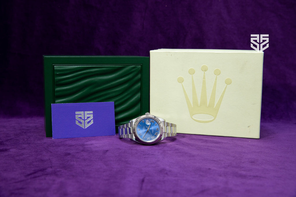 Rolex DateJust 41 Azzuro Blue Roman Dial Ref: 116334