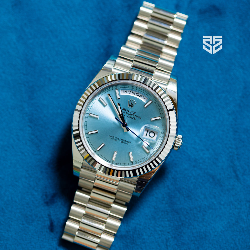 Rolex DayDate 40 Platinum Ice Blue Index Dial Ref: 228236 2025