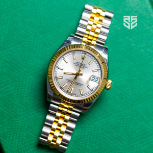 Rolex DateJust 31mm Yellow Gold Two Tone Silver Dial Ref: 178273