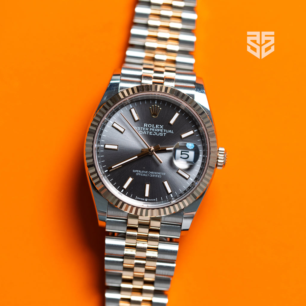 Rolex DateJust 36mm Rose Gold Two Tone Slate Dial Ref: 126231 2024