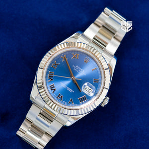 Rolex DateJust 41 Azzuro Blue Roman Dial Ref: 116334