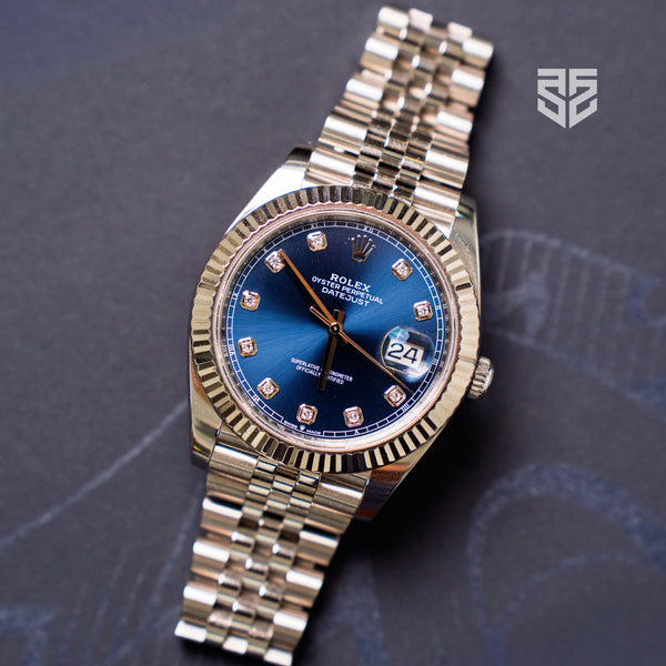 Rolex DateJust 41mm Fluted Bezel Jubilee Bracelet Blue Diamond Dial Ref: 126334 2022