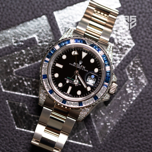 Rolex GMT Master 2 White Gold Factory Diamond and Sapphire Bezel Ref: 116759SA 2012