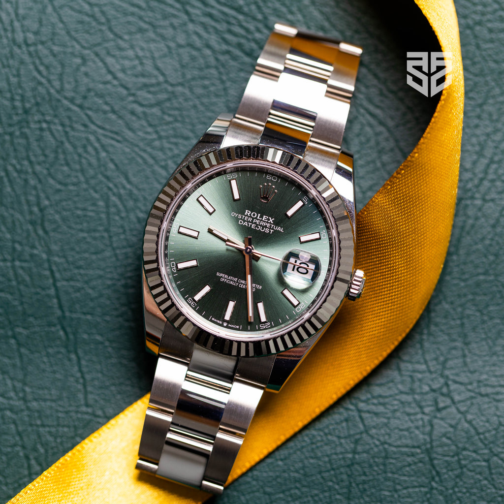 Rolex DateJust 41 Green Dial Oyster Bracelet Fluted Bezel Ref:126334 2025