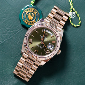 Rolex DayDate 40 White Gold Olive Dial Ref: 228239 2023