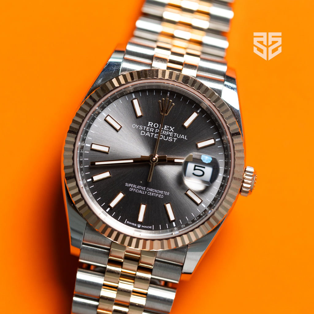 Rolex DateJust 36mm Rose Gold Two Tone Slate Dial Ref: 126231 2024