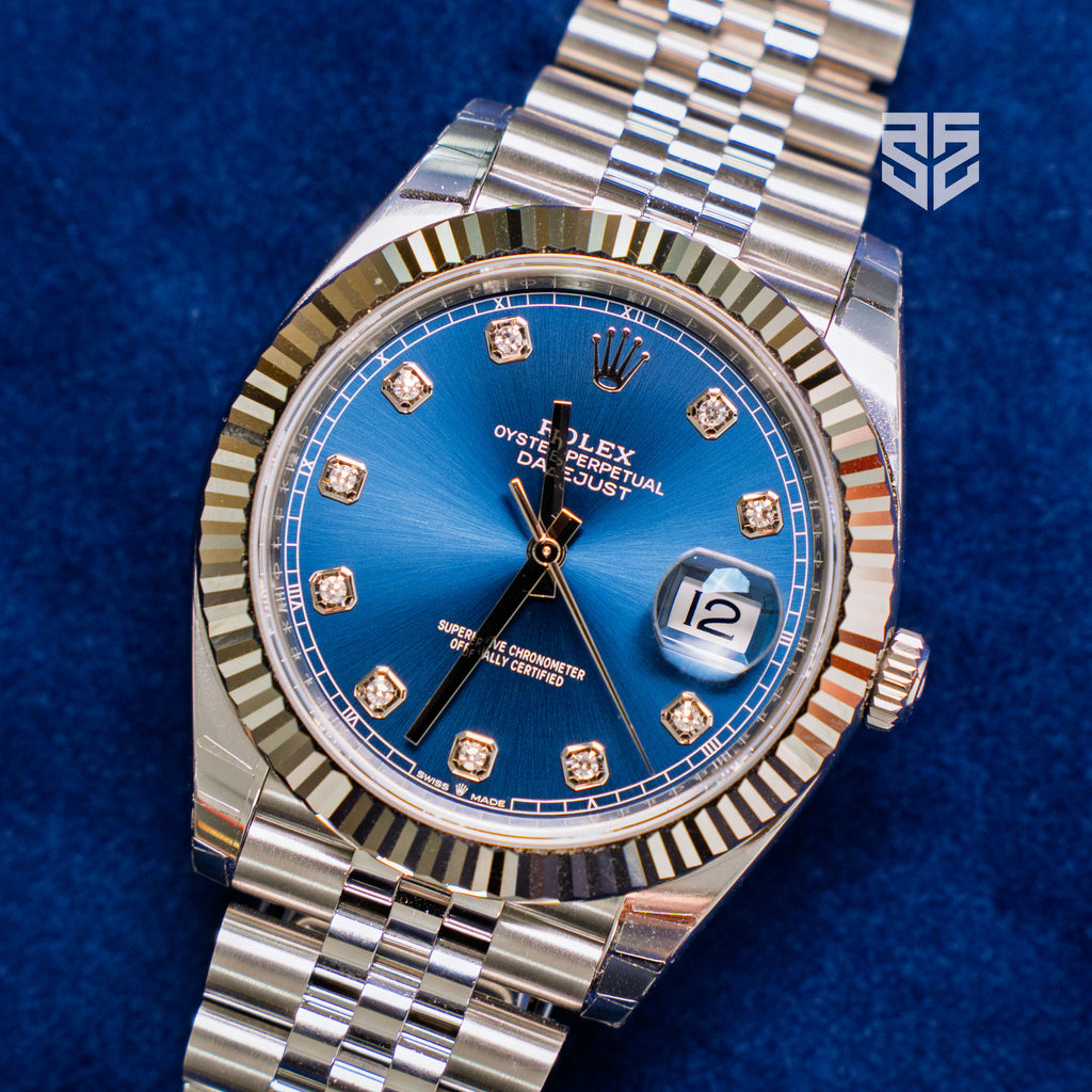 Rolex DateJust 41mm Fluted Bezel Jubilee Bracelet Blue Diamond Dial Ref: 126334 2026 *New*