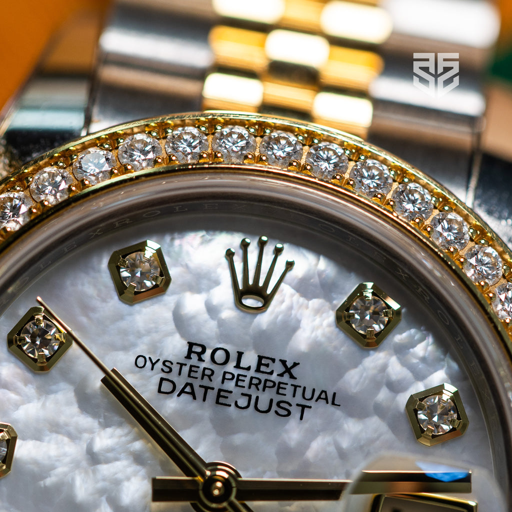 Rolex Lady DateJust 28mm Yellow Gold TT with factory MOP Diamond Dial and Bezel 2023