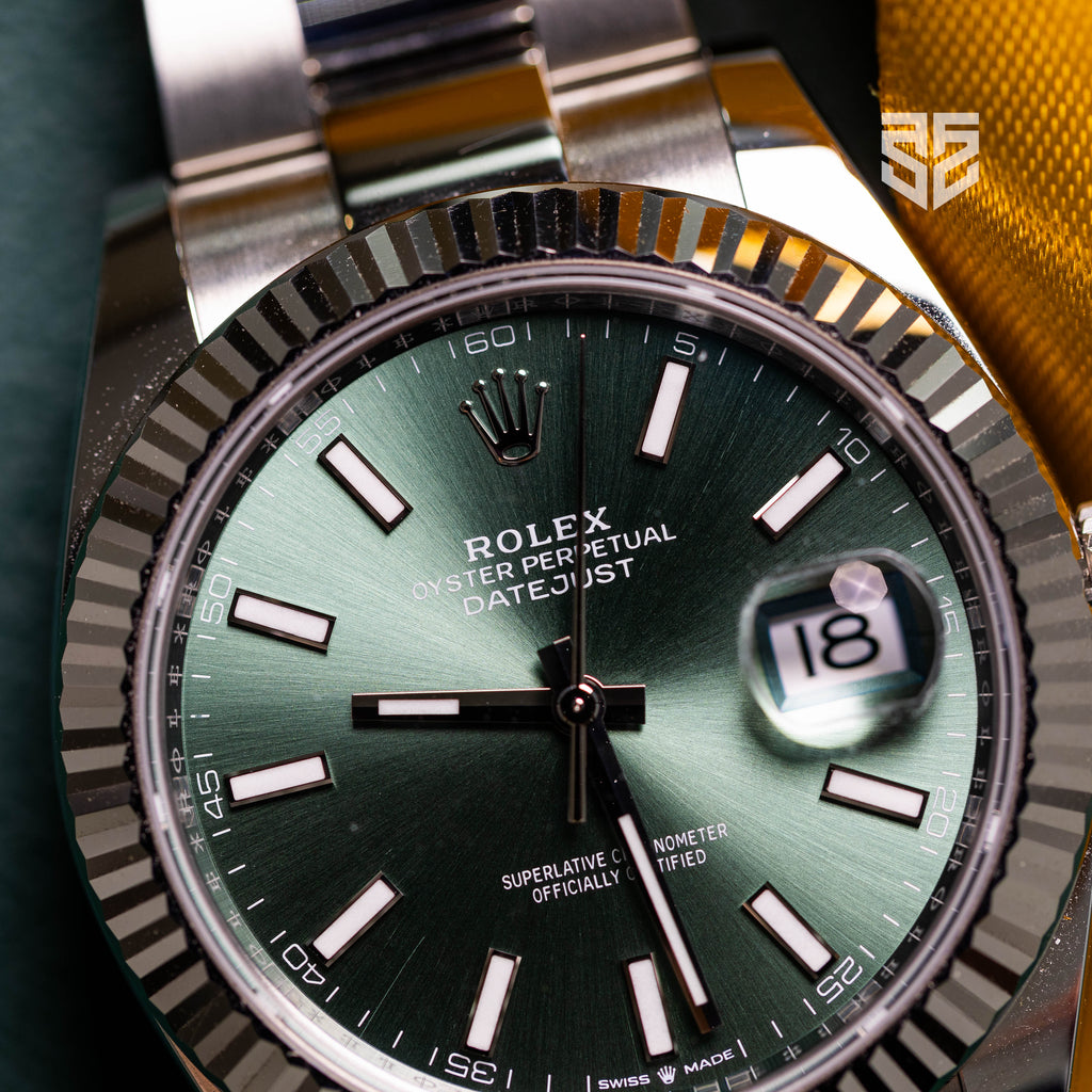 Rolex DateJust 41 Green Dial Oyster Bracelet Fluted Bezel Ref:126334 2025