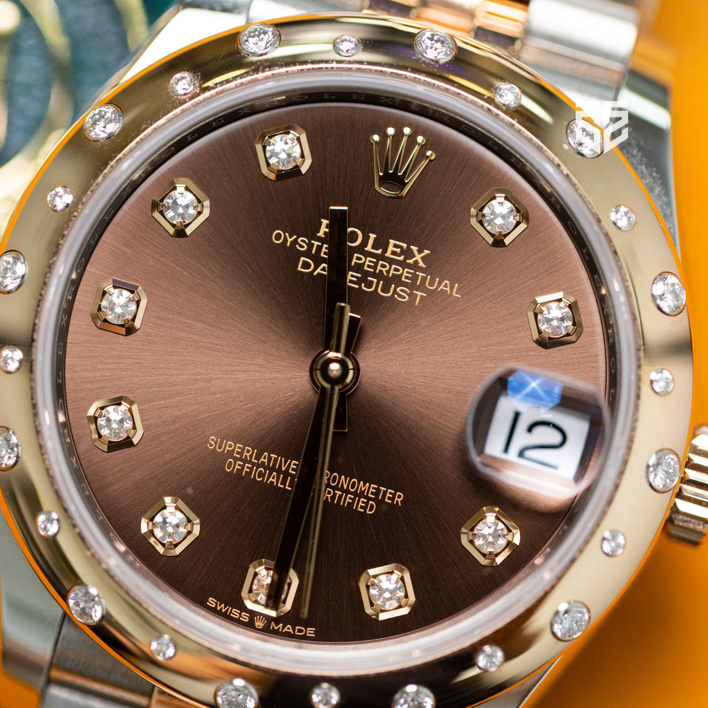 Rolex DateJust 31 Everose Gold TT Chocolate Diamond Dial and Diamond Bezel Ref:278341RBR 2022