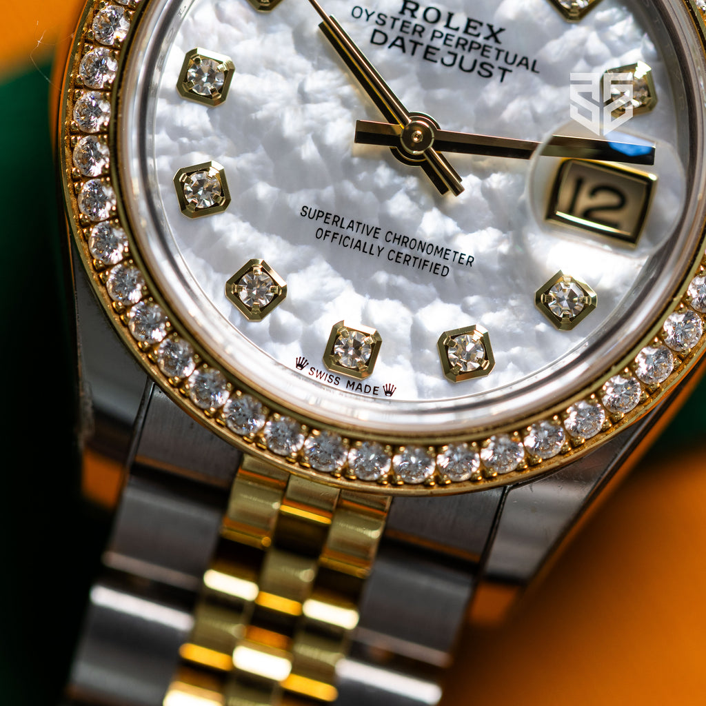 Rolex Lady DateJust 28mm Yellow Gold TT with factory MOP Diamond Dial and Bezel 2023