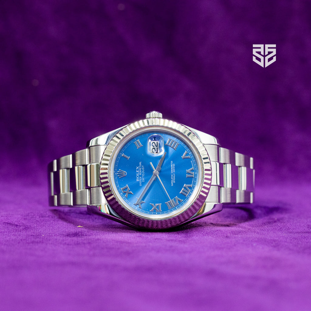 Rolex DateJust 41 Azzuro Blue Roman Dial Ref: 116334