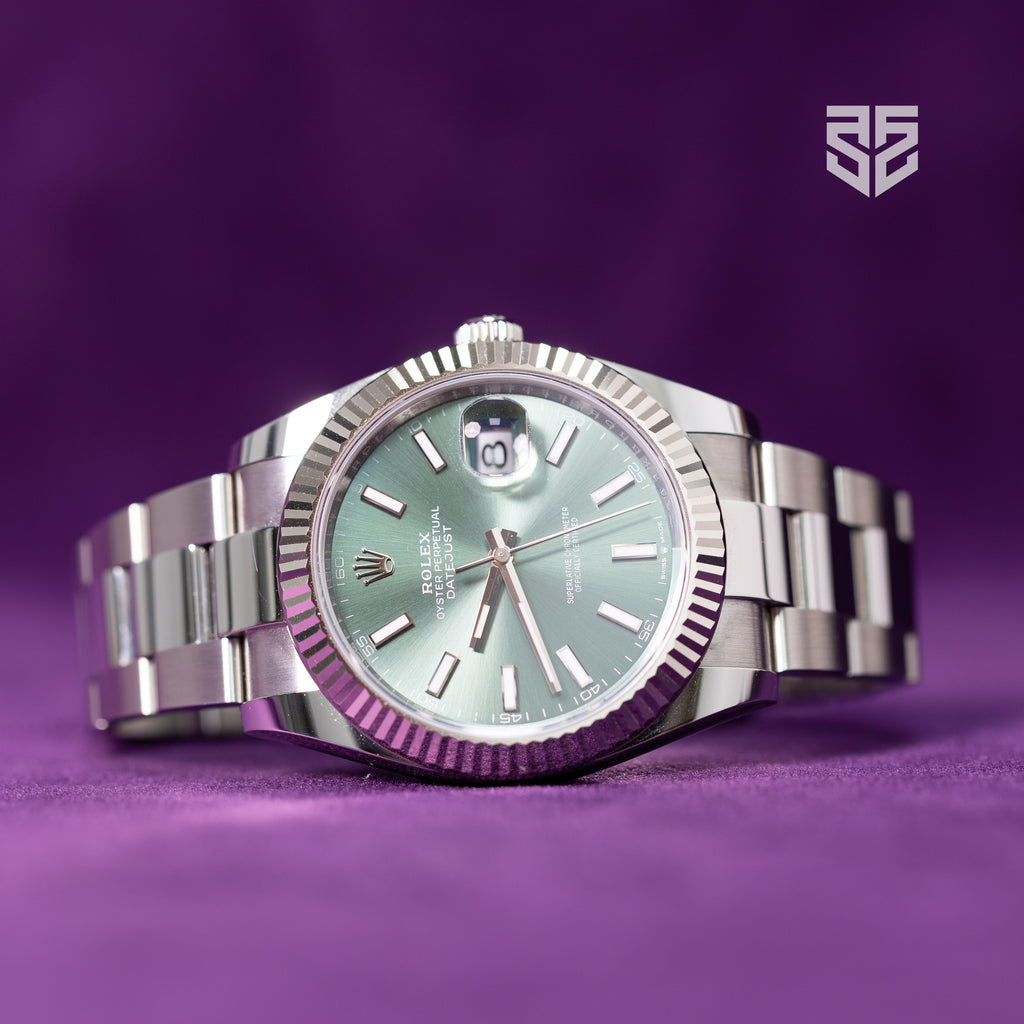 Rolex DateJust 41 Green Dial Oyster Bracelet Fluted Bezel Ref:126334 2025