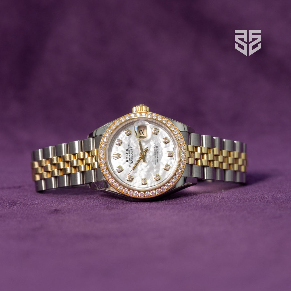 Rolex Lady DateJust 28mm Yellow Gold TT with factory MOP Diamond Dial and Bezel 2023