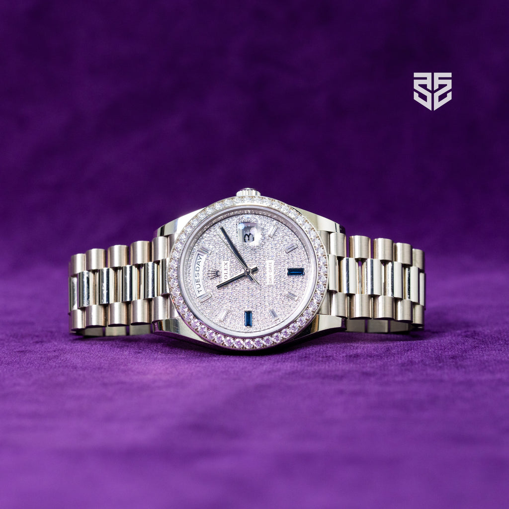 Rolex DayDate 40 White Gold Factory Diamond Dial and Bezel Ref: 228349RBR 2023
