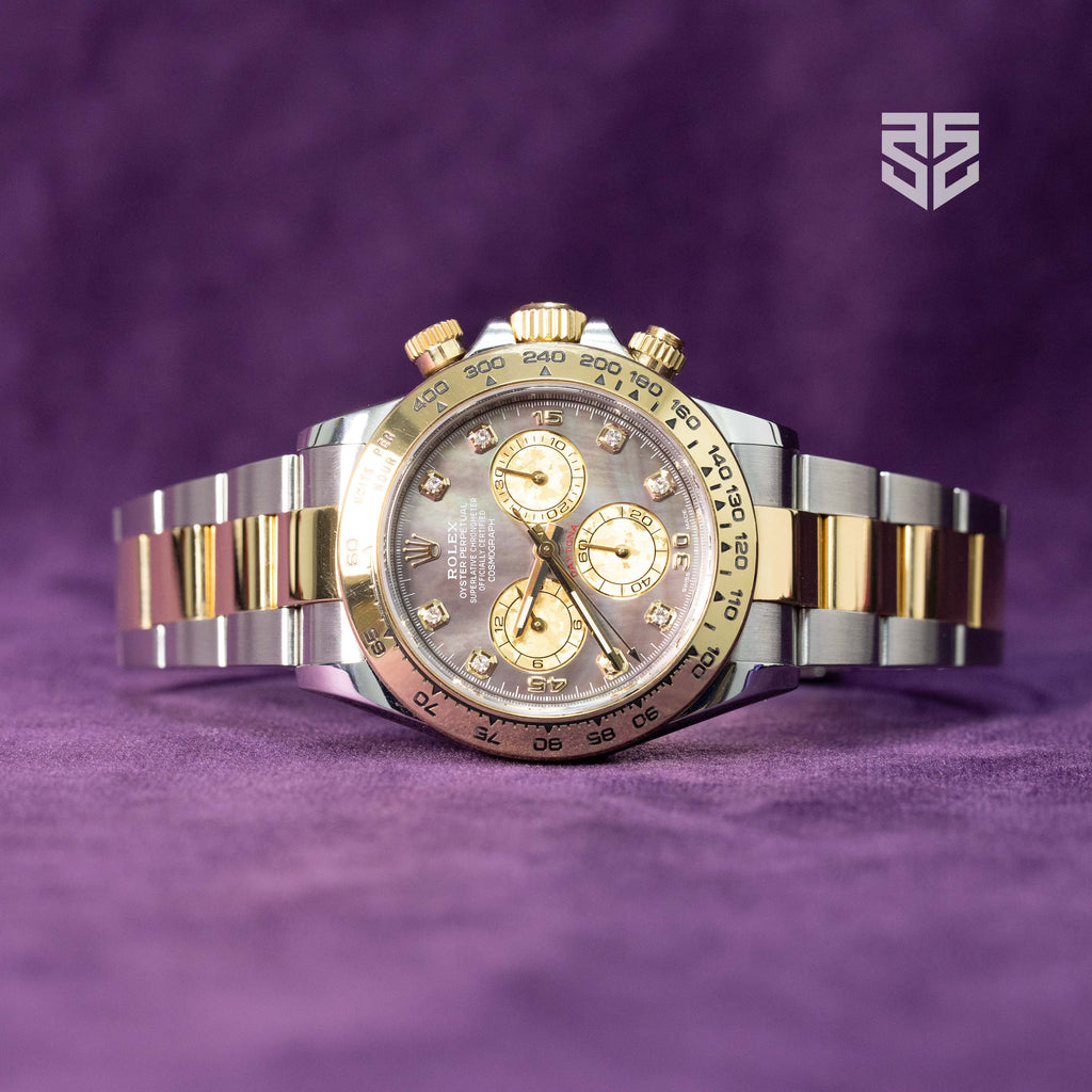 Rolex Daytona Yellow Gold Two Tone RARE Tahetian MOP Diamond Dial Ref: 116503 2020