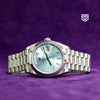 Rolex DayDate 40 Platinum with Ice Blue Baguette Diamond Dial Ref: 228206