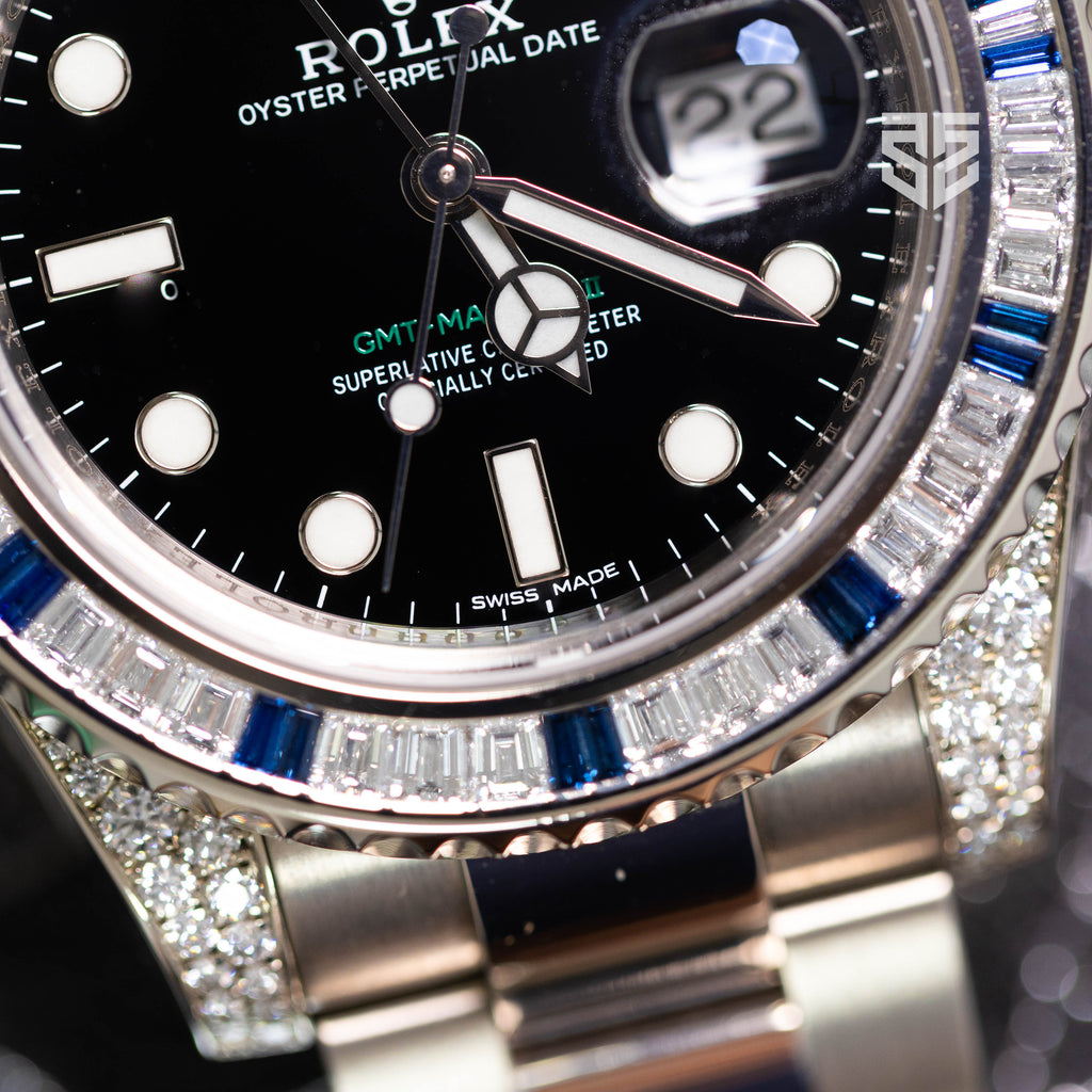 Rolex GMT Master 2 White Gold Factory Diamond and Sapphire Bezel Ref: 116759SA 2012