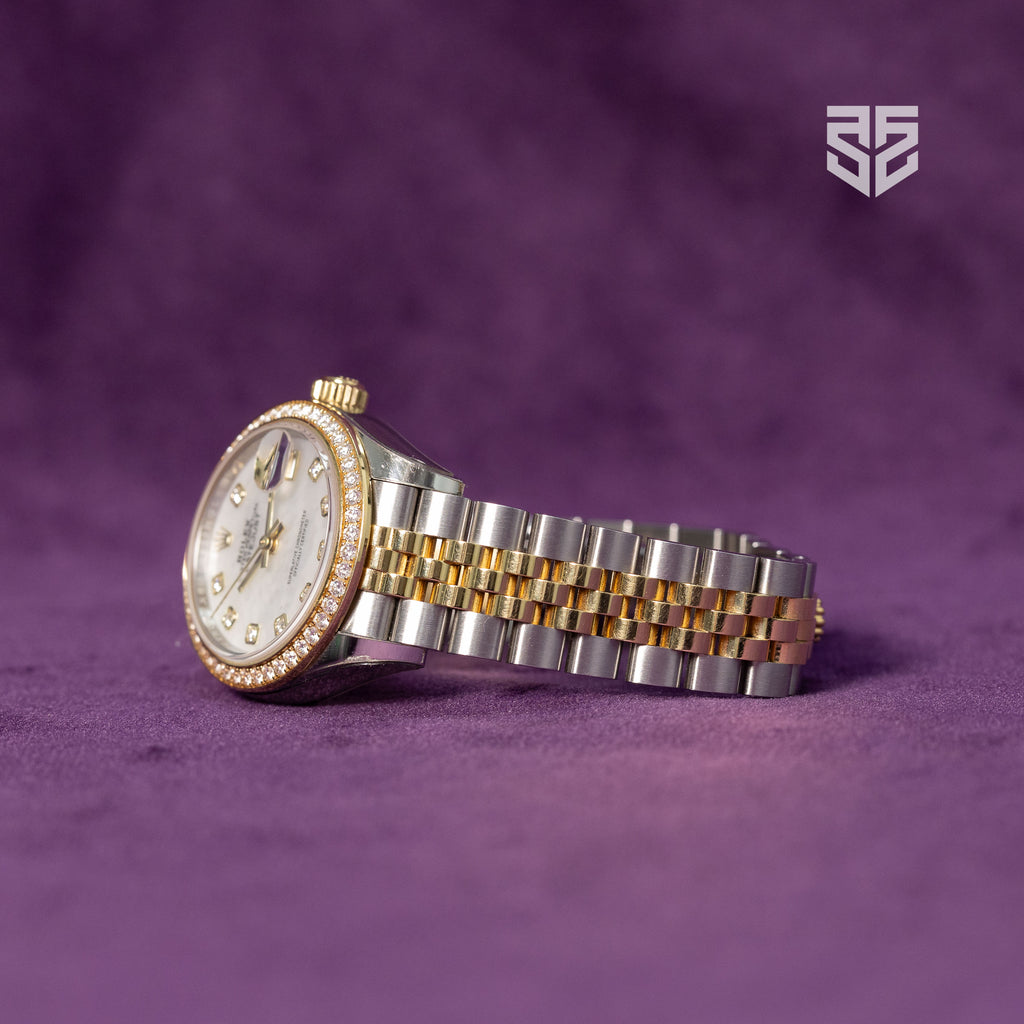 Rolex Lady DateJust 28mm Yellow Gold TT with factory MOP Diamond Dial and Bezel 2023