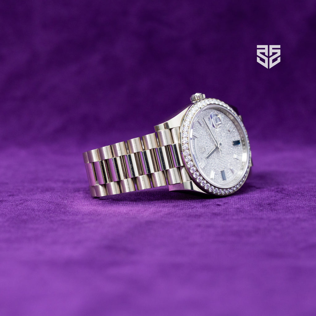 Rolex DayDate 40 White Gold Factory Diamond Dial and Bezel Ref: 228349RBR 2023