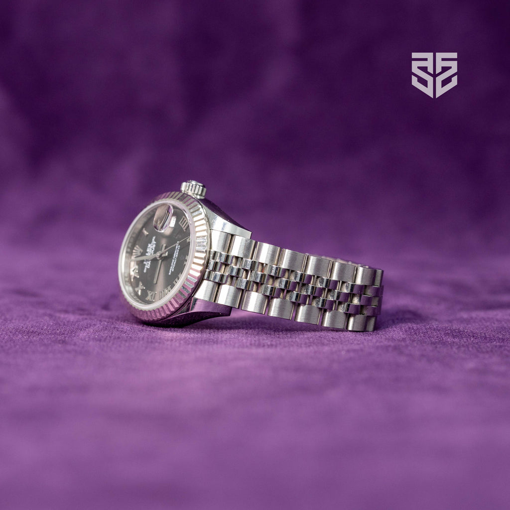 Rolex Lady DateJust 28mm Steel with Rhodium Roman Dial Ref: 279174