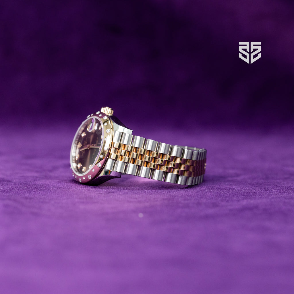 Rolex DateJust 31 Everose Gold TT Chocolate Diamond Dial and Diamond Bezel Ref:278341RBR 2022