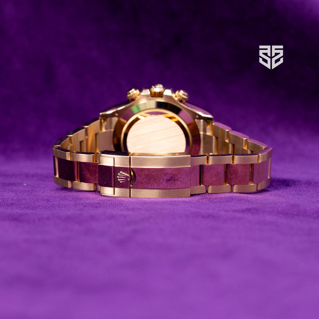 Rolex Daytona Rose Gold Sundust Baguette Diamond Dial Ref: 116505 2022