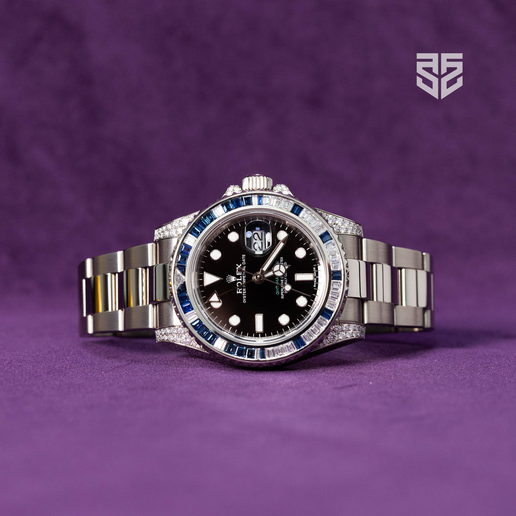 Rolex GMT Master 2 White Gold Factory Diamond and Sapphire Bezel Ref: 116759SA 2012