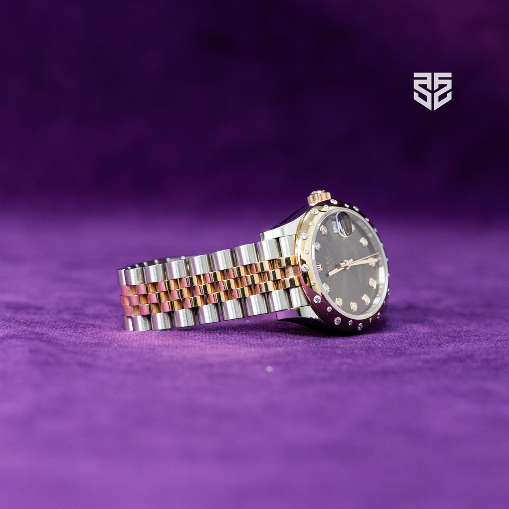 Rolex DateJust 31 Everose Gold TT Chocolate Diamond Dial and Diamond Bezel Ref:278341RBR 2022
